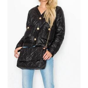 NEW JOH johya puffer jacket & matching bag in black